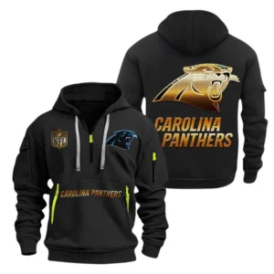 Outdoor Half-Zip Hoodie, Team Spirit Logo Design NFL091 - Black