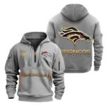 Everyday Hoodie Half Zipper, Athletic-Inspired Logo NFL091 - Gray