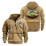 Performance Hoodie Half Zipper, Fan Edition Logo NFL091 - Khaki