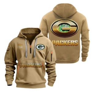 Performance Hoodie Half Zipper, Fan Edition Logo NFL091 - Khaki