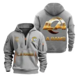 Everyday Hoodie Half Zipper, Athletic-Inspired Logo NFL091 - Gray