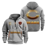 Training Hoodie Half Zipper, Fan-Friendly Logo Design NFL091 - Gray