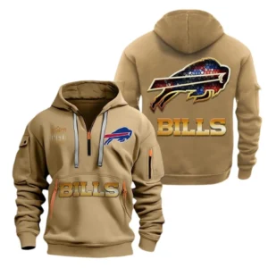 Performance Hoodie Half Zipper, Fan Edition Logo NFL091 - Khaki