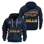 Everyday Hoodie Half Zipper, Athletic-Inspired Logo NFL091 - Navy