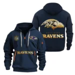 Training Hoodie Half Zipper, Fan-Friendly Logo Design NFL091 - Navy