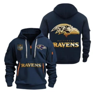Training Hoodie Half Zipper, Fan-Friendly Logo Design NFL091 - Navy