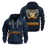 Everyday Hoodie Half Zipper, Athletic-Inspired Logo NFL091 - Navy