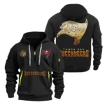 Outdoor Half-Zip Hoodie, Team Spirit Logo Design NFL091 - Black