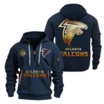Urban Streetwear Hoodie, Half-Zip with Exclusive Logo NFL091 - Navy