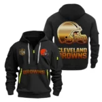 Performance Hoodie Half Zipper, Fan Edition Logo NFL091 - Black