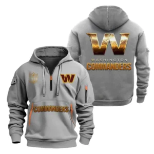 Training Hoodie Half Zipper, Fan-Friendly Logo Design NFL091 - Gray