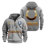 Urban Streetwear Hoodie, Half-Zip with Exclusive Logo NFL091 - Gray