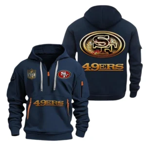 Training Hoodie Half Zipper, Fan-Friendly Logo Design NFL091 - Navy