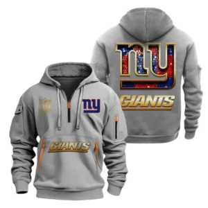 Training Hoodie Half Zipper, Fan-Friendly Logo Design NFL091 - Gray