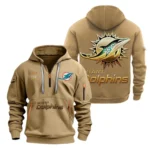 Performance Hoodie Half Zipper, Fan Edition Logo NFL091 - Khaki