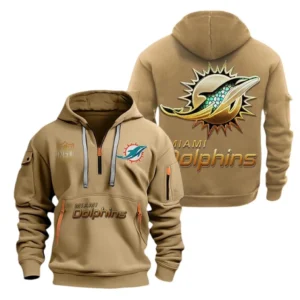 Performance Hoodie Half Zipper, Fan Edition Logo NFL091 - Khaki