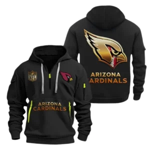 Fan Gift Hoodie Half Zipper, Sports-Inspired Logo Design NFL091 - Black
