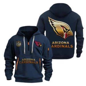 Urban Streetwear Hoodie, Half-Zip with Exclusive Logo NFL091 - Navy