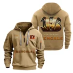 Performance Hoodie Half Zipper, Fan Edition Logo NFL091 - Khaki