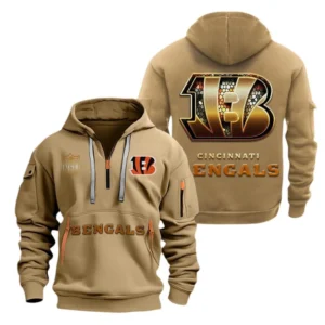 Performance Hoodie Half Zipper, Fan Edition Logo NFL091 - Khaki
