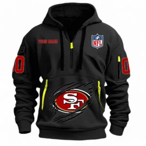 Performance Hoodie Half Zipper, Fan Edition Logo NFL121 - Black