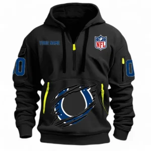 Everyday Hoodie Half Zipper, Athletic-Inspired Logo NFL121 - Black