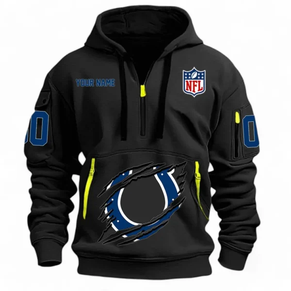 Everyday Hoodie Half Zipper, Athletic-Inspired Logo NFL121 - Black