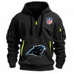 Fan Gift Hoodie Half Zipper, Sports-Inspired Logo Design NFL121 - Black