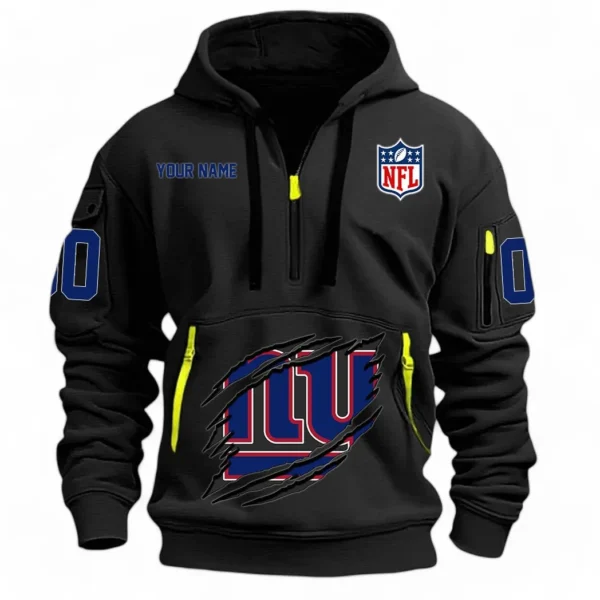 Performance Hoodie Half Zipper, Fan Edition Logo NFL121 - Black
