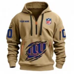 Outdoor Half-Zip Hoodie, Team Spirit Logo Design NFL121 - Khaki