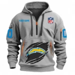 Training Hoodie Half Zipper, Fan-Friendly Logo Design NFL121 - Gray