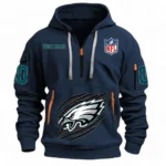 Training Hoodie Half Zipper, Fan-Friendly Logo Design NFL121 - Navy