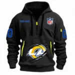 Fan Gift Hoodie Half Zipper, Sports-Inspired Logo Design NFL121 - Black
