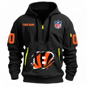 Performance Hoodie Half Zipper, Fan Edition Logo NFL121 - Black