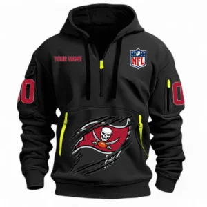 Outdoor Half-Zip Hoodie, Team Spirit Logo Design NFL121 - Black