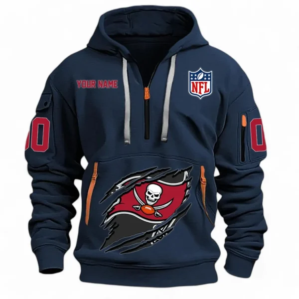 Training Hoodie Half Zipper, Fan-Friendly Logo Design NFL121 - Navy