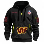 Fan Gift Hoodie Half Zipper, Sports-Inspired Logo Design NFL121 - Black