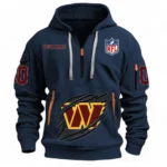 Urban Streetwear Hoodie, Half-Zip with Exclusive Logo NFL121 - Navy