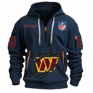 Urban Streetwear Hoodie, Half-Zip with Exclusive Logo NFL121 - Navy