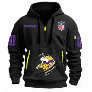 Performance Hoodie Half Zipper, Fan Edition Logo NFL121 - Black