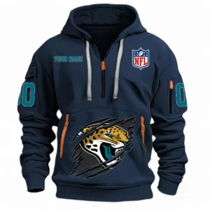 Everyday Hoodie Half Zipper, Athletic-Inspired Logo NFL121 - Navy