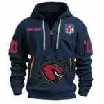 Urban Streetwear Hoodie, Half-Zip with Exclusive Logo NFL121 - Navy
