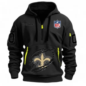 Performance Hoodie Half Zipper, Fan Edition Logo NFL121 - Black