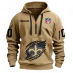 Outdoor Half-Zip Hoodie, Team Spirit Logo Design NFL121 - Khaki