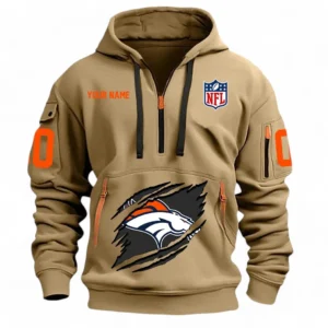 Performance Hoodie Half Zipper, Fan Edition Logo NFL121 - Khaki