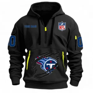 Outdoor Half-Zip Hoodie, Team Spirit Logo Design NFL121 - Black