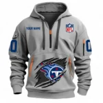 Lightweight Sports Hoodie Half Zipper, Unique Logo Print NFL121 - Gray