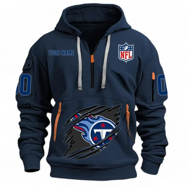 Training Hoodie Half Zipper, Fan-Friendly Logo Design NFL121 - Navy