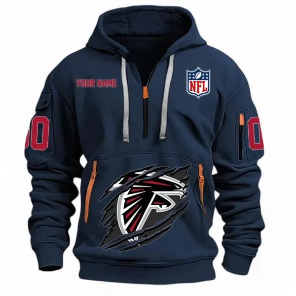 Performance Hoodie Half Zipper, Fan Edition Logo NFL121 - Navy