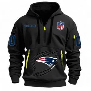 Everyday Hoodie Half Zipper, Athletic-Inspired Logo NFL121 - Black
